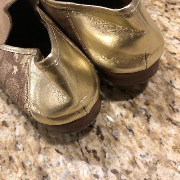 Coach Haley Loafer With Star Print Tan Brown Gold 10 - Picture 11 of 12